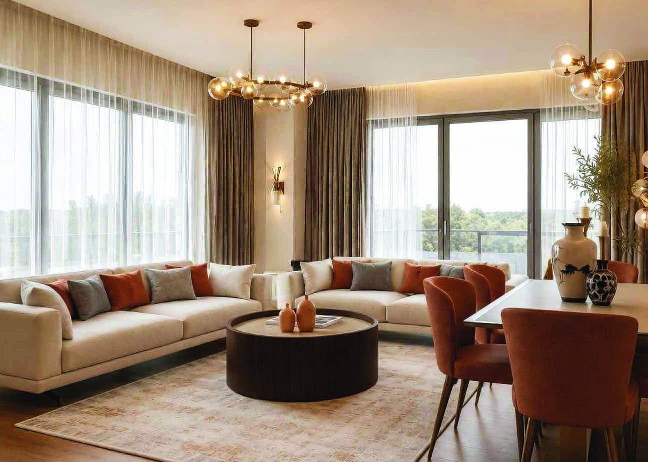 Living room of the Diamond Marin show apartment in Beylikdüzü